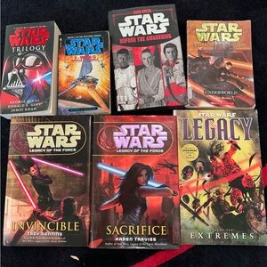 7 Star Wars books.  2 hard covers and 5 soft covers